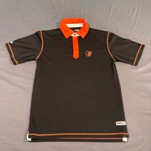Stitches Baltimore Orioles Mens M, MLB Black and Orange Golf Polo Shirt